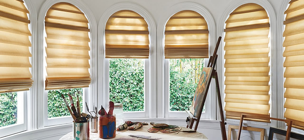Roman Blinds & Shades - The Woodlands office room